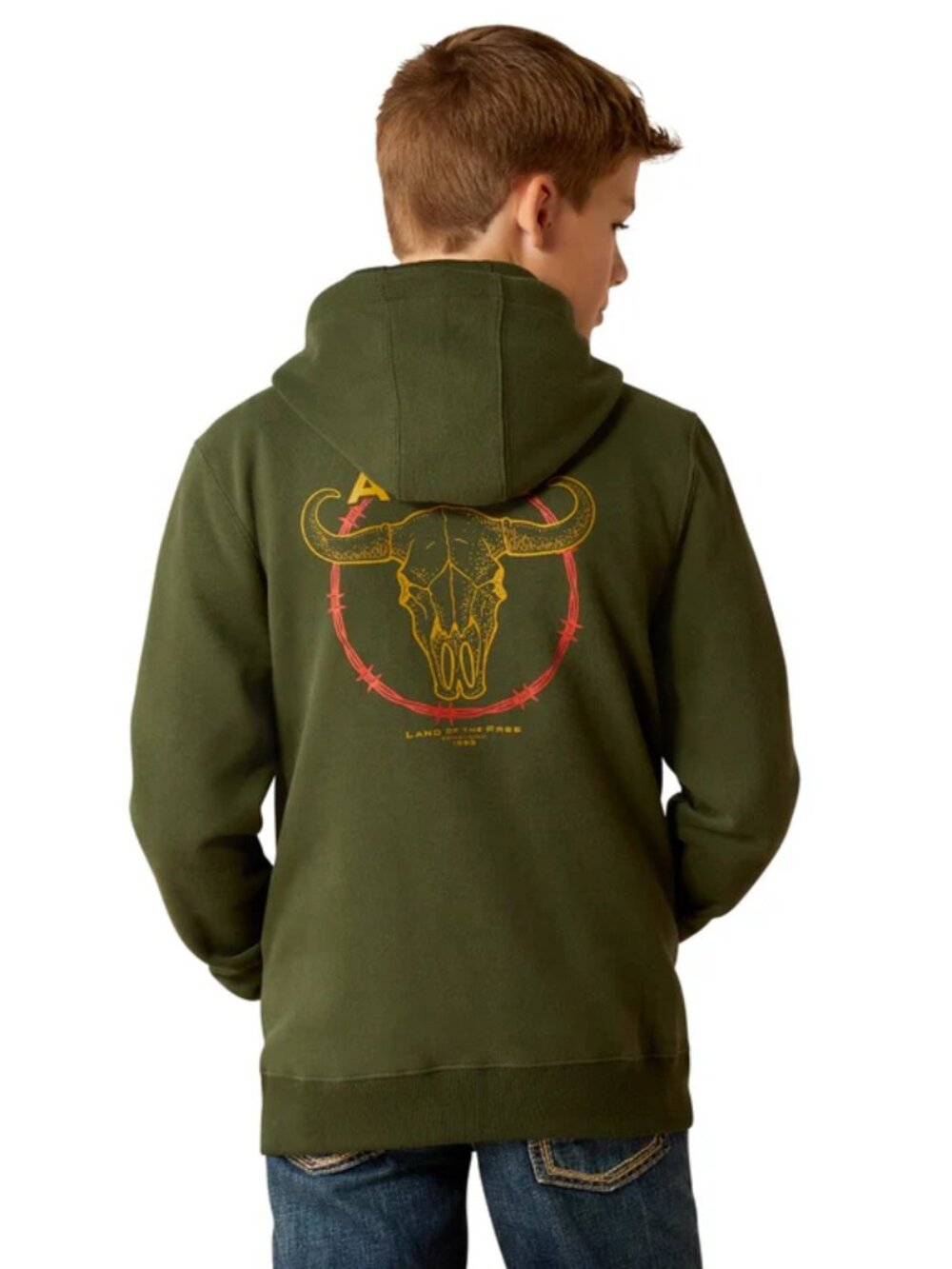 Ariat Kids Green Logo Hoodie Pullover Sweatshirt Western NWOT | Youth K020B8